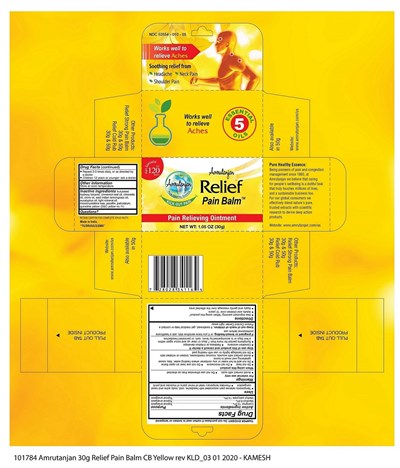 30 G Jar Carton Label (A4687 Amrutanjan 30g Relief Pain Balm Cb Yellow Rev Kld 24 6 15 01)